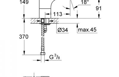 Europlus E Elektronische infraroodkraan voor wastafel 1/2" met menging en aanpasbare temperatuurbegrenzer - Grohe
