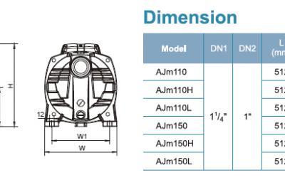 AJm110L Gietijzeren JET-pomp 